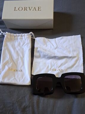 LORVAE Black Square Oversized Women's Sunglasses In The Style (Main Event)